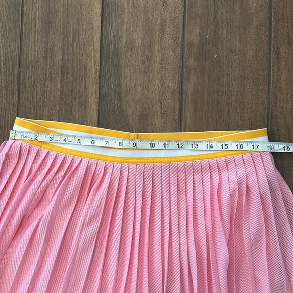 JCrew pink mesh golf skirt/shorts w/ gold&white striped waist XL great condition - Picture 2 of 8